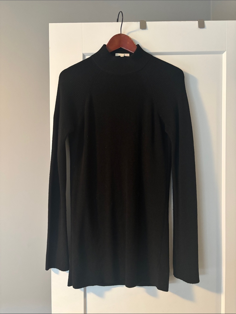 Le Lis Black Turtleneck Ribbed Knit Top